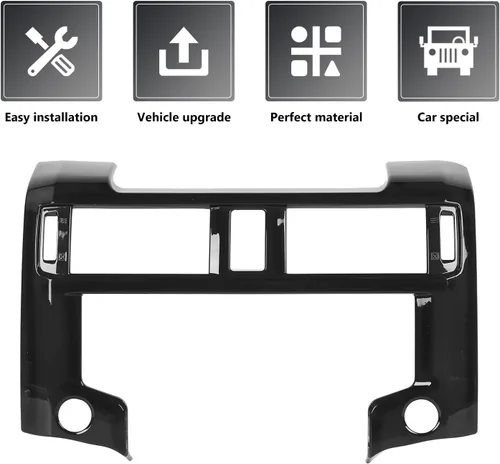Vista 4 de RAZPOY Borde para panel de navegación, cubierta de tablero GPS para consola central compatible con Toyota 4Runner 2020-2023, color negro Fibra
