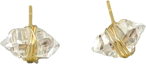 Vista 10 de Herkimer Diamond Stud Earrings in solid 14K, Sterling Silver, Gold Fill, or Rose Gold Fill by Lotus Stone Jewelry