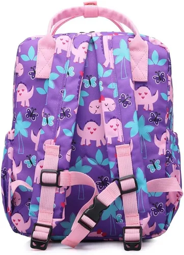 Vista 5 de Linda mochila preescolar para niños pequeños, mochila escolar de dinosaurio, unicornio para niñas, niños, guardería, bolsa de viaje, Dinosaurio