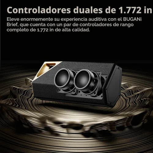 Vista 6 de Altavoz Bluetooth inalámbrico portátil, altavoz portátil IPX7 impermeable Negro dorado
