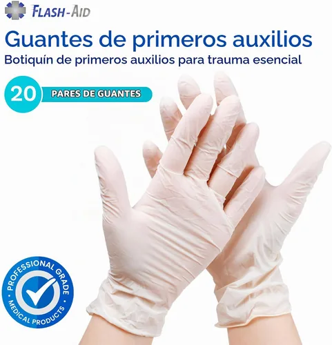 Vista 2 de Guantes de primeros auxilios empaquetados individualmente