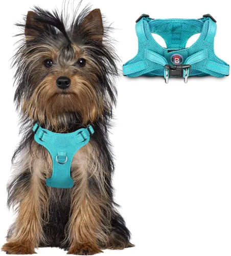 Vista 12 de Arnés para perro, arnés reflectante ajustable sin tirones, transpirable suave para perros pequeños y medianos, gatos, negro, XXS