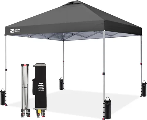 Vista 38 de CROWN SHADES Toldo desplegable de 8 x 8 pulgadas, tienda de campaña de playa con instalación CenterLok de un empuje, parasol fácil para exteriores