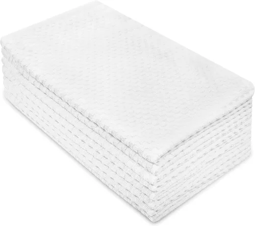 Vista 20 de COTTON CRAFT - Juego increíble de toallas de cocina - Juego de 8 toallas de rizo - 100% algodón Euro Café con textura gofré - Toalla de cocina Beige