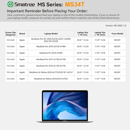 Vista 2 de Smatree MS34T - Funda rígida de EVA con soporte para MacBook Pro M2 A2338 de 13,3 pulgadas