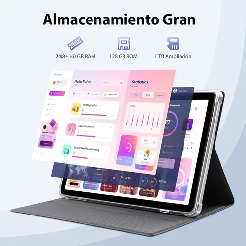 Vista 4 de Tablets Clearance 2026, mini portátil con teclado, portátil barato pequeño 2 en 1, tableta Android 2 en 1, 10 pulgadas, 24 GB de RAM+128 GB de ROM