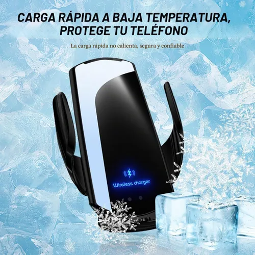 Vista 5 de Cargador inalámbrico para automóvil, montaje de ventilación de aire de carga rápida de 15 W, soporte de teléfono de sujeción automática, cargador