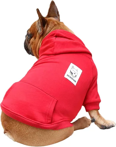 Vista 10 de iChoue - Disfraces para perros, I am a French Bulldog, suéteres divertidos, abrigos de invierno, sudaderas con capucha, Frenchie Pitbull Corgi, Pug