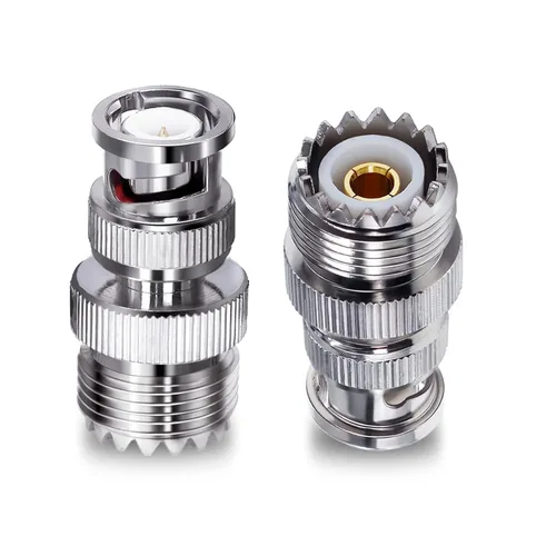 Vista 7 de TUOLNK Adaptador coaxial RF BNC a UHF PL259 SO239 a conector de toma BNC hembra para cable de extensión 2 piezas
