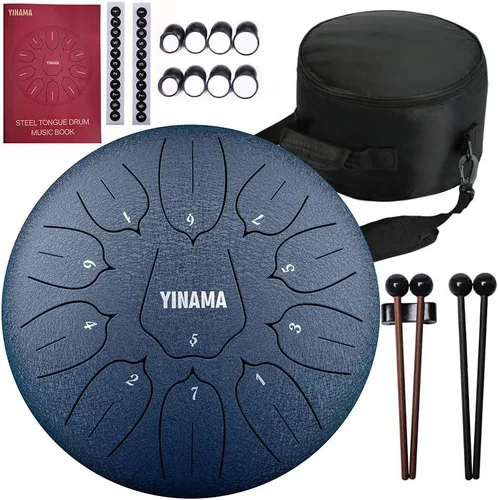 Vista 8 de Instrumento de percusión de tambor de lengua de acero, 11 notas, 10 pulgadas, negro