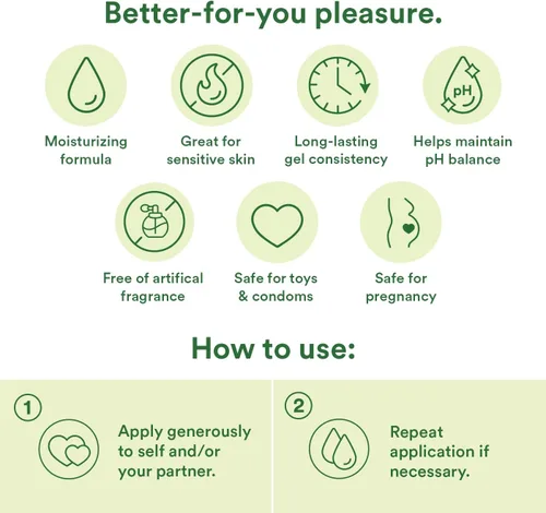 Vista 2 de Good Clean Love Almost Naked Hint of Mint - Lubricante orgánico a base de agua, lubricante personal con aloe vera, seguro para juguetes y condones