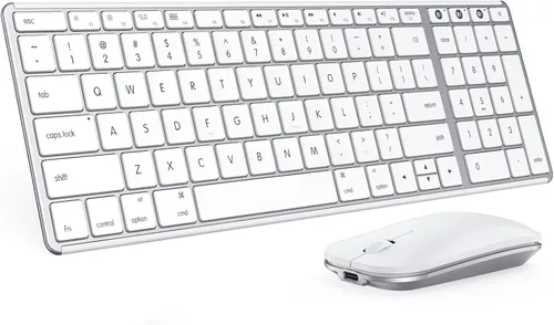 Vista 9 de seenda SKM64-2 - Combo de teclado y mouse Bluetooth para Mac, MacBook y iPad Multi-device Bluetooth switching, quiet, rechargeable, compact