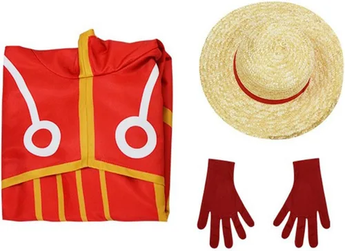 Vista 7 de Luffy Cosplay Egghead Arc Coat Disfraz Anime Chaqueta con capucha para adultos