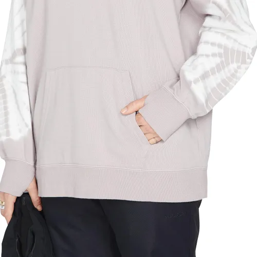 Vista 6 de Volcom Sudadera Costus Pollover Baselayer con capucha de forro polar para mujer