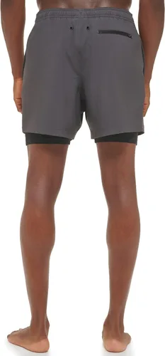 Vista 4 de Calvin Klein Men's Standard Double Layered-Compression Swim Shorts