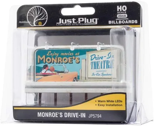Vista 2 de Just Plug Woodland Scenics - Cartelera iluminada, Monroe's Drive-in