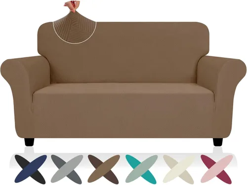 Vista 53 de ZNSAYOTX Funda súper elástica para silla (30"-47"), nuevas fundas de silla a rayas para sala de estar, aptas para perros y mascotas, protector