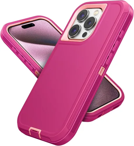 Vista 33 de Jelanry - Funda para iPhone 15 5G, protección resistente, resistente, color negro Dropproof & Dual-Layer Protective Back Cover with Port Anti