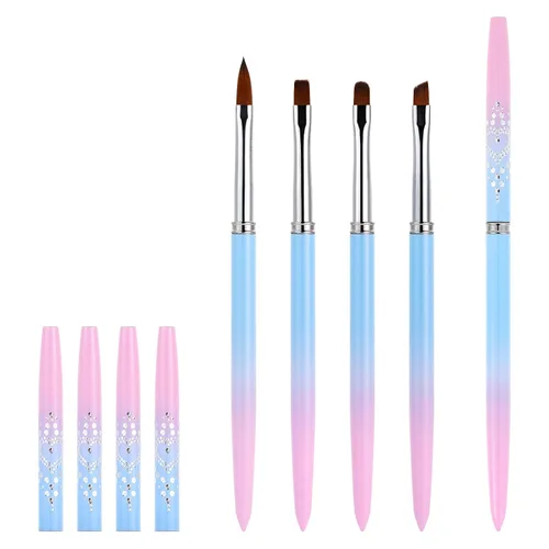 Vista 19 de Cepillos de limpieza de uñas, cepillos de uñas para limpiar errores de esmalte en las cutículas, cepillo de uñas resistente a acetona, cepillos