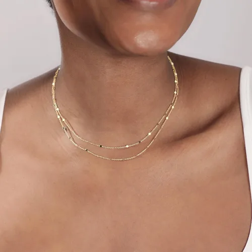 Vista 5 de Sewyer Gargantilla chapada en oro de 14 quilates para mujer, delicada, cadena de monedas, gargantilla de iluminación simple, collares de espina