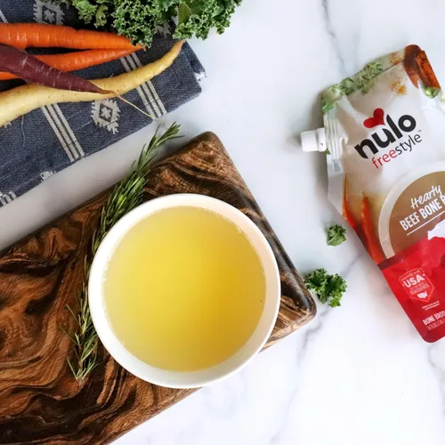 Vista 8 de Nulo Freestyle Caldo de Hueso, Complemento Premium para Comida de Perros y Gatos, con Colágeno y Sulfato de Condroitina para Ayudar a Mejorar