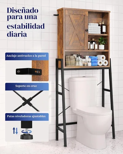 Vista 7 de Kitsure Gabinete de almacenamiento sobre el inodoro, gabinete de 64.4