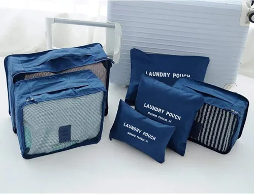 Vista 3 de Mossio Set de 7 cubos de embalaje con bolsa para zapatos, organizador de compresión para equipaje de viaje