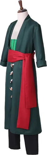 Vista 2 de SBluuCosplay Disfraz de kimono verde para hombre para cosplay talla XS
