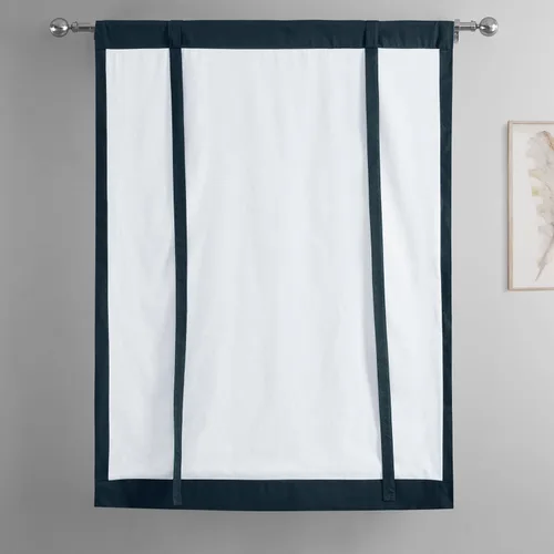 Vista 9 de HPD Half Price Drapes Cortinas enrollables de algodón liso para oscurecer la habitación, cortinas enrollables para sala de estar, cocina, 46 x 63