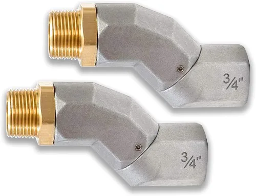 Vista 7 de (1 pulgada NPT, 2 piezas) manguera de combustible negra giratoria 360 Conector giratorio para bomba de transferencia de combustible, boquilla