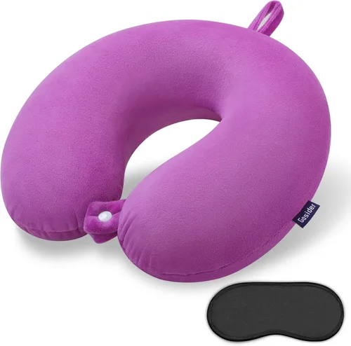 Vista 12 de Almohada de Espuma Viscoelástica para el Cuello, Cómoda Almohada de Viaje para el Cuello, Soporte para Cuello y Cabeza, Ligera y Portátil, Almohada