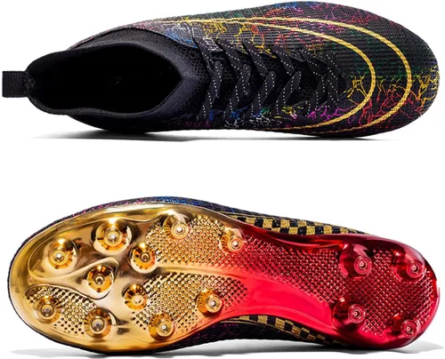 Vista 4 de Zapatos de fútbol para hombre, zapatos de fútbol profesionales, transpirables, atléticos, para exteriores, interiores, TF AG
