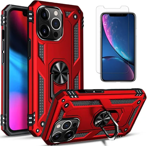 Vista 11 de STARSHOP Funda compatible con iPhone 12 Pro Max, con protector de pantalla de vidrio templado incluido: doble capa de grado militar, a prueba