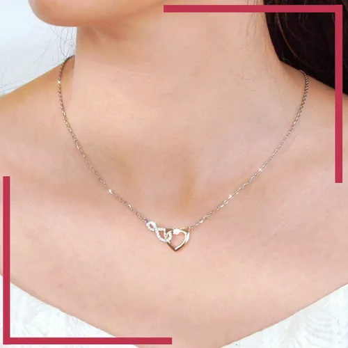 Vista 2 de Shonyin Delicado collar de corazón infinito para mamá en el día de la boda, madre de la novia, madre del novio, novia, dama de honor