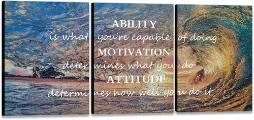 Vista 8 de Arte de pared motivacional para oficina, lienzo inspirador, arte de pared, póster de ajetreo, impresión de cita de empresario, pintura de pared, 3