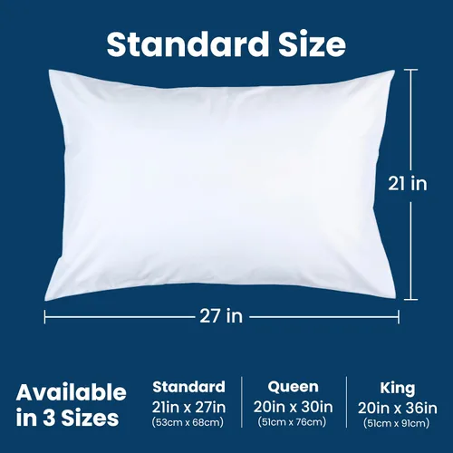 Vista 3 de Everlasting Comfort, protector de almohada de 2 unidades impermeable, comodidad al 100 %, hipoalergénico, con membrana respirable., Blanco, Estándar