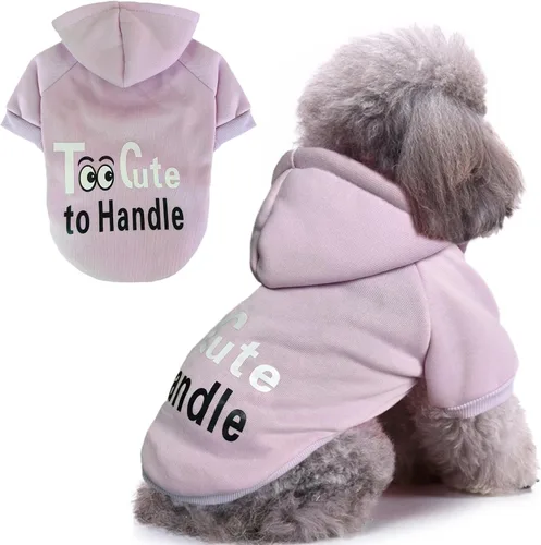 Vista 9 de Jecikelon Sudaderas con capucha para perros de invierno con estampado, ropa cálida para perros pequeños, abrigo de chihuahua, ropa para cachorros
