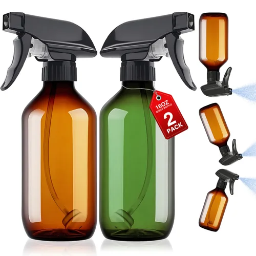 Vista 11 de AMORIX Botellas de Spray Plásticas 360° Botella de Agua para Limpieza 10 oz/300 ml Botella de Spray Invertida Pequeña Botella de Chorro con Boquilla