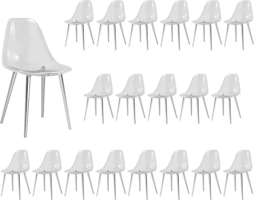 Vista 16 de Baysitone Juego de 4 sillas de comedor transparentes, sillas modernas de cocina con asiento transparente, sillas laterales de acento acrílico