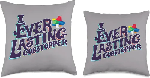 Vista 3 de Willy Wonka Chocolate Factory Everlasting Gobstopper - Almohada (16.0 x 16.0 in), multicolor