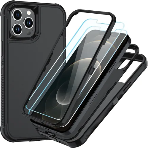 Vista 54 de SunStory Funda compatible con iPhone 11 con protector de pantalla HD, 3 capas de alta resistencia de cuerpo completo, funda protectora híbrida 3
