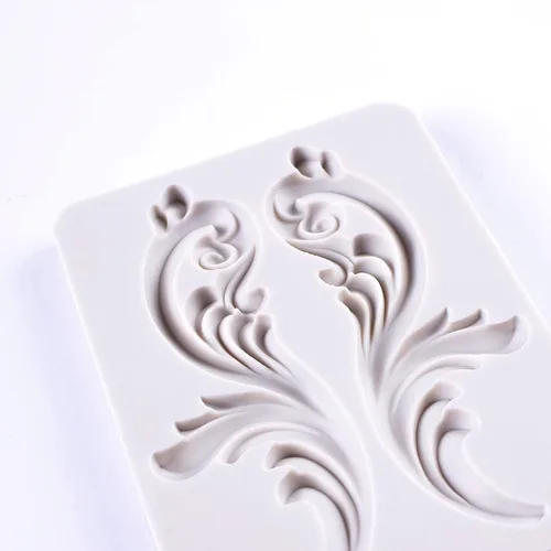 Vista 7 de Molde de fondant de silicona de voluta barroca para decoración de pasteles, 4.67x3.58 pulgadas Sin BPA, apto para lavavajillas, microondas, fácil