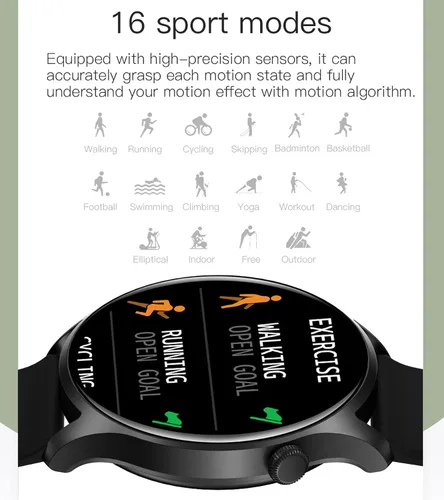 Vista 5 de Yihou Reloj inteligente para teléfonos Android y teléfonos iOS rastreador de fitness monitor de frecuencia cardíaca reloj de presión arterial