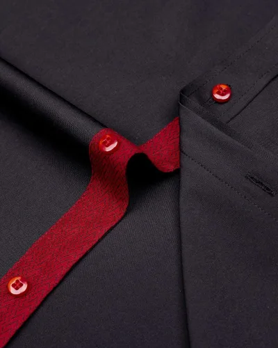 Vista 7 de J.VER Camisa de vestir de manga larga para hombre, estilo informal, elástica, sin arrugas, ajuste regular, abotonada