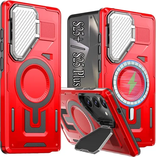 Vista 15 de para Galaxy S24 Plus Funda Magnética, Funda Resistente y Rugosa con Protección contra Caídas [Compatible con Carga Inalámbrica Rápida] Funda