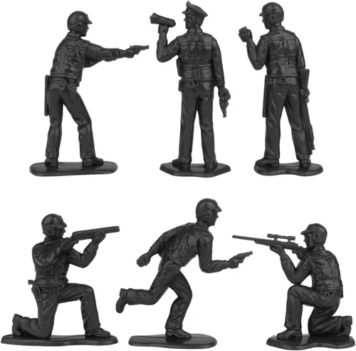 Vista 7 de Tim Mee Toy SWAT - 24 figuras policiales negras y azules hechas en Estados Unidos