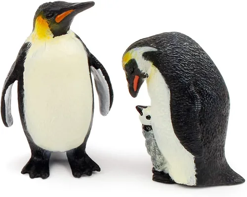 Vista 3 de Set de figuras de juguete de animales polares UANDME, incluye figuras de familia de osos polares y familia de pingüinos emperadores
