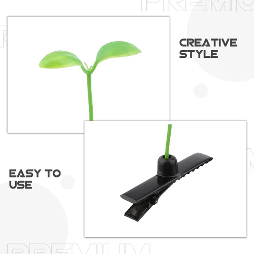 Vista 5 de 40 pinzas para el pelo de brotes de frijol, horquilla de pelo de plantas verdes, horquilla de guisante, pasador de cabello, pasador de hierba lindo