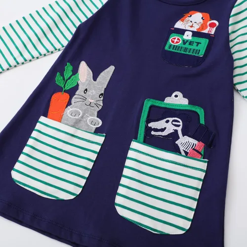 Vista 4 de Youlebao Ropa de manga larga para niñas pequeñas, vestidos de otoño e invierno para niñas de 2 a 7 años