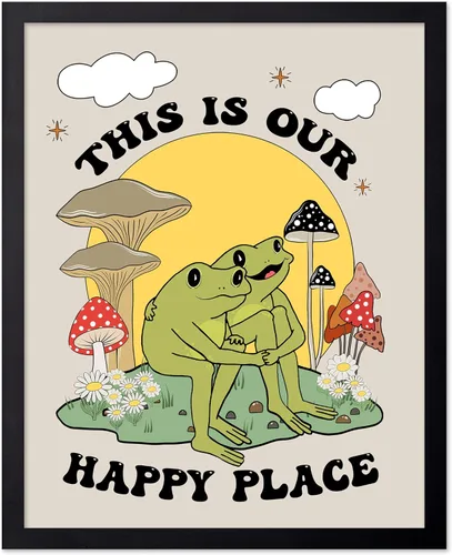 Vista 51 de Poster Master All That Is Meant To Be Poster - Retro Frog on Mushroom Print - Meditation Art - Motivational Design - Preppy Print - Trendy Decor